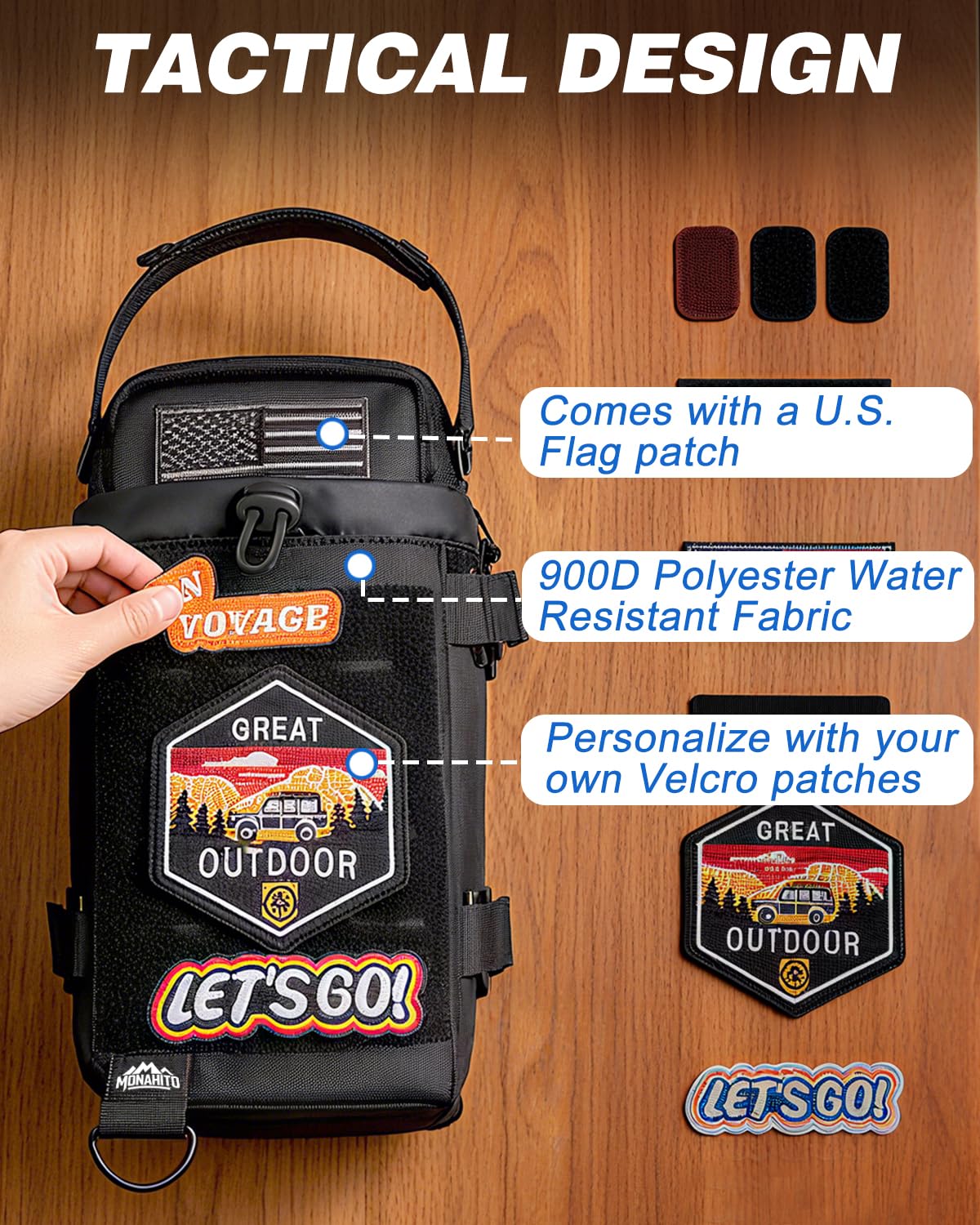 MONAHITO Magnetic Gym Bag for Men - Water Bottle Carrier Holder Bag