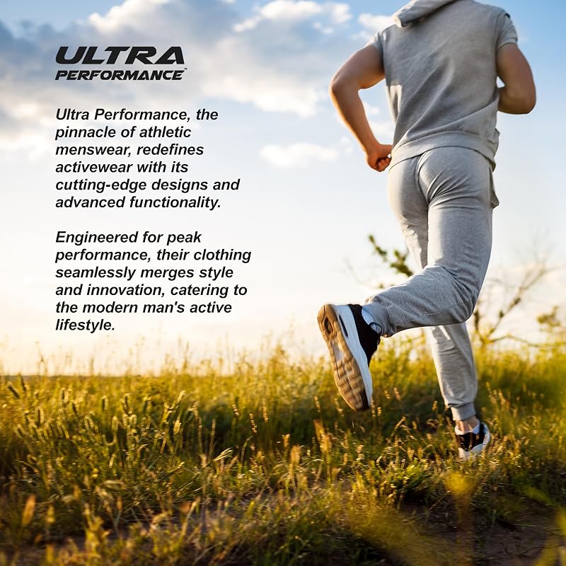 Ultra Performance Joggers for Men with Pockets - Black / Char / Dk Olive, Medium