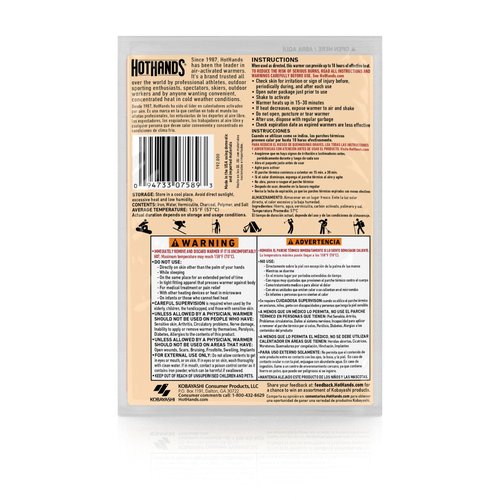 Hothands HH1ED240E-AMZ Body & Hand Super Warmers - Long Lasting Safe Natural Odorless Air Activated Warmers - Up to 18 Hours of Heat - 40 Individual Warmers
