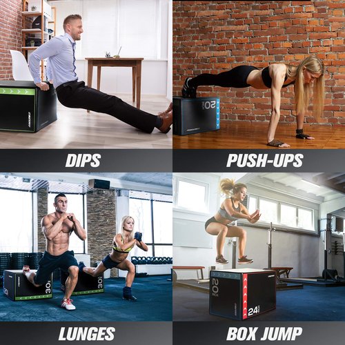 RitFit 3 in 1 Extra Firm Soft Plyo Box 300lb Weight Capacity 24”x 20”x 16”-A Medium