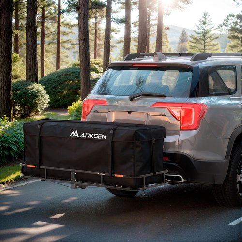 ARKSEN 60 x 23 x 5.5 Inch Folding Hitch Cargo Carrier,500 Lbs Capacity Heavy Duty 2 Inch Receiver Luggage Basket for SUV, Pickup Truck, Camping & Travel