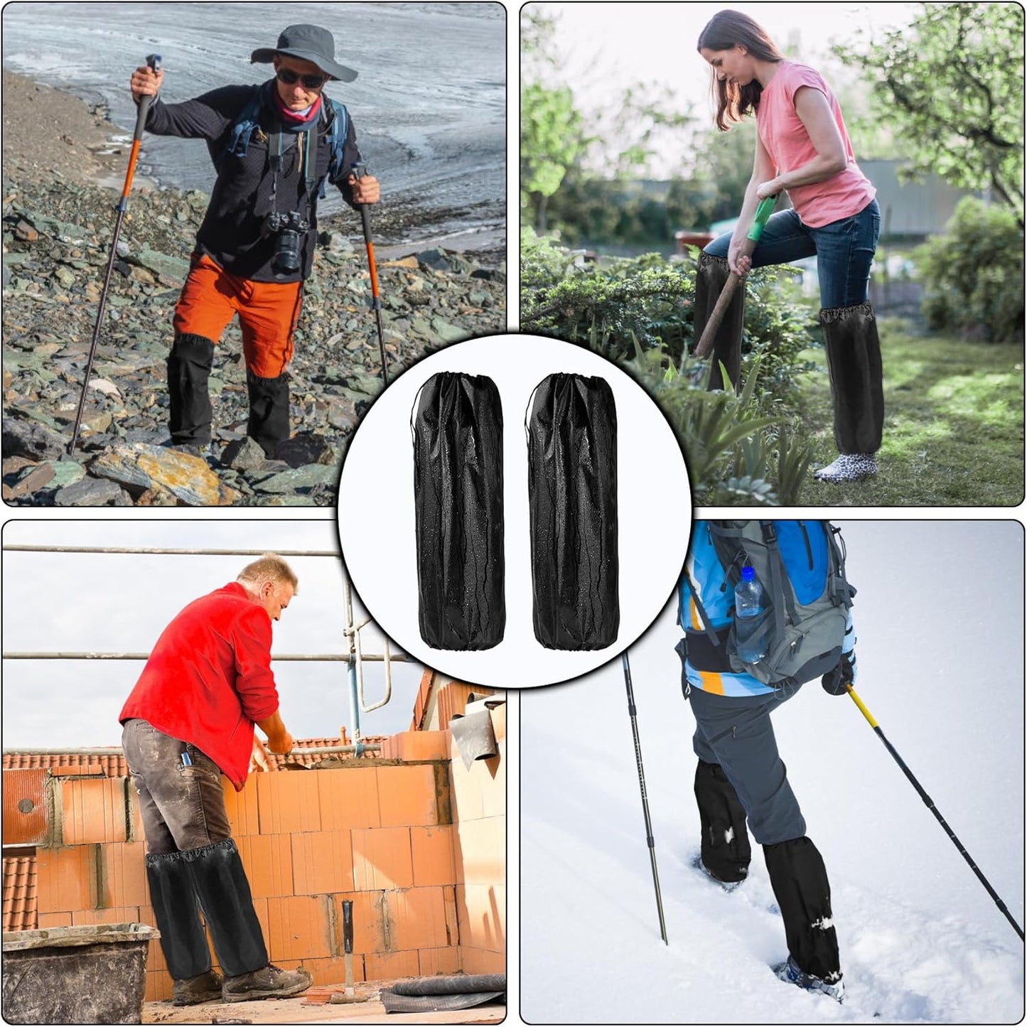 2 Pcs Lawn Care Leg Gaiters,Adjustable Leg Waterproof Hiking Gaiters for Snow,Garden Trimming Weed Eater Leg Chaps