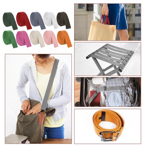 SynHHergyx 20 Rolls Cotton Webbing 65.6 Yards 1 Inch Mixed Polyester Cotton Weave Webbing Straps Bag Handles Strap for Cloth Tote Bag Cloth Belt DIY Crafts Outdoor Accessories 20 Colors