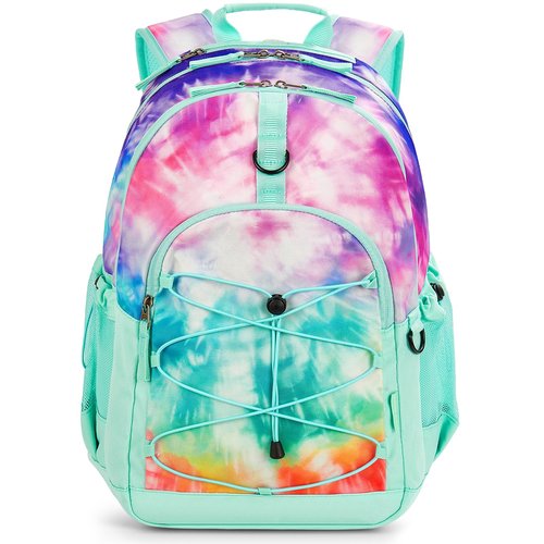 Choco Mocha Tie Dye Backpack for Teen Girls, Travel School Backpack for Girls Middle School Large Bookbag 18 Inch, Teal Green