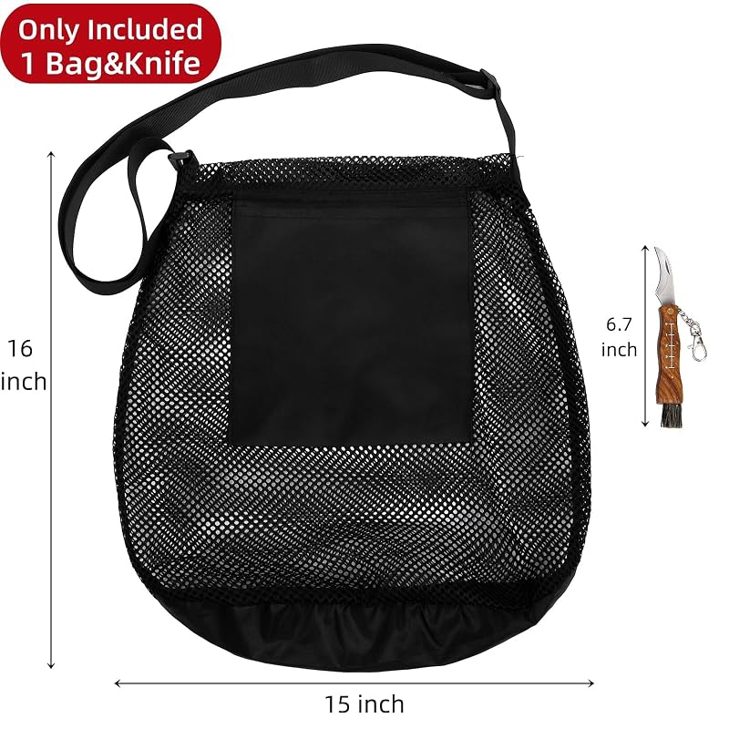Mushroom Foraging Kit with Bag & Folding Knife – 2 Pcs, Morel Mushroom Picking Set
