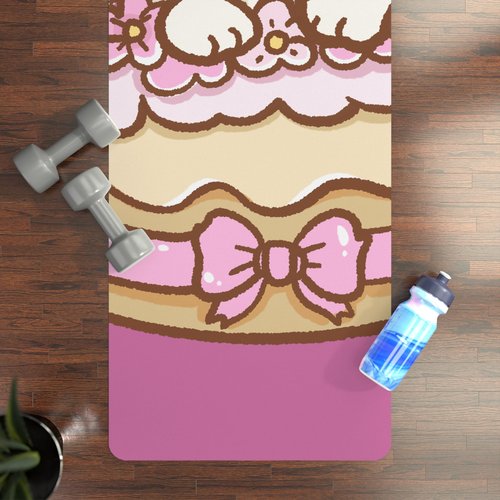Queen of Wrap Cute Cat Birthday Yoga Mat – Kawaii Pastel Workout Mat