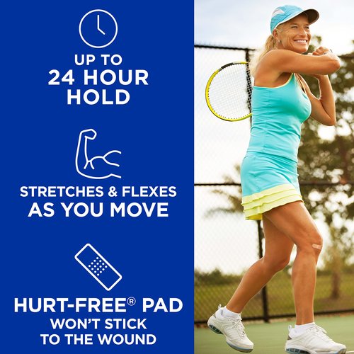 Band-Aid Brand Sterile Flexible Fabric Adhesive Bandages, Comfortable Flexible Protection & Wound Care for Minor Cuts & Scrapes, Pad Designed to Cushion Painful Wounds, One Size, 100 ct