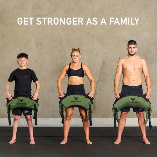 Elite Sports Bulgarian Canvas Bag, Fitness Canvas MMA Gym Cross Workout Training Sandbag 17, 25, 33, 45 lbs (UNFILLED) (Forest Green, 45 LBS)