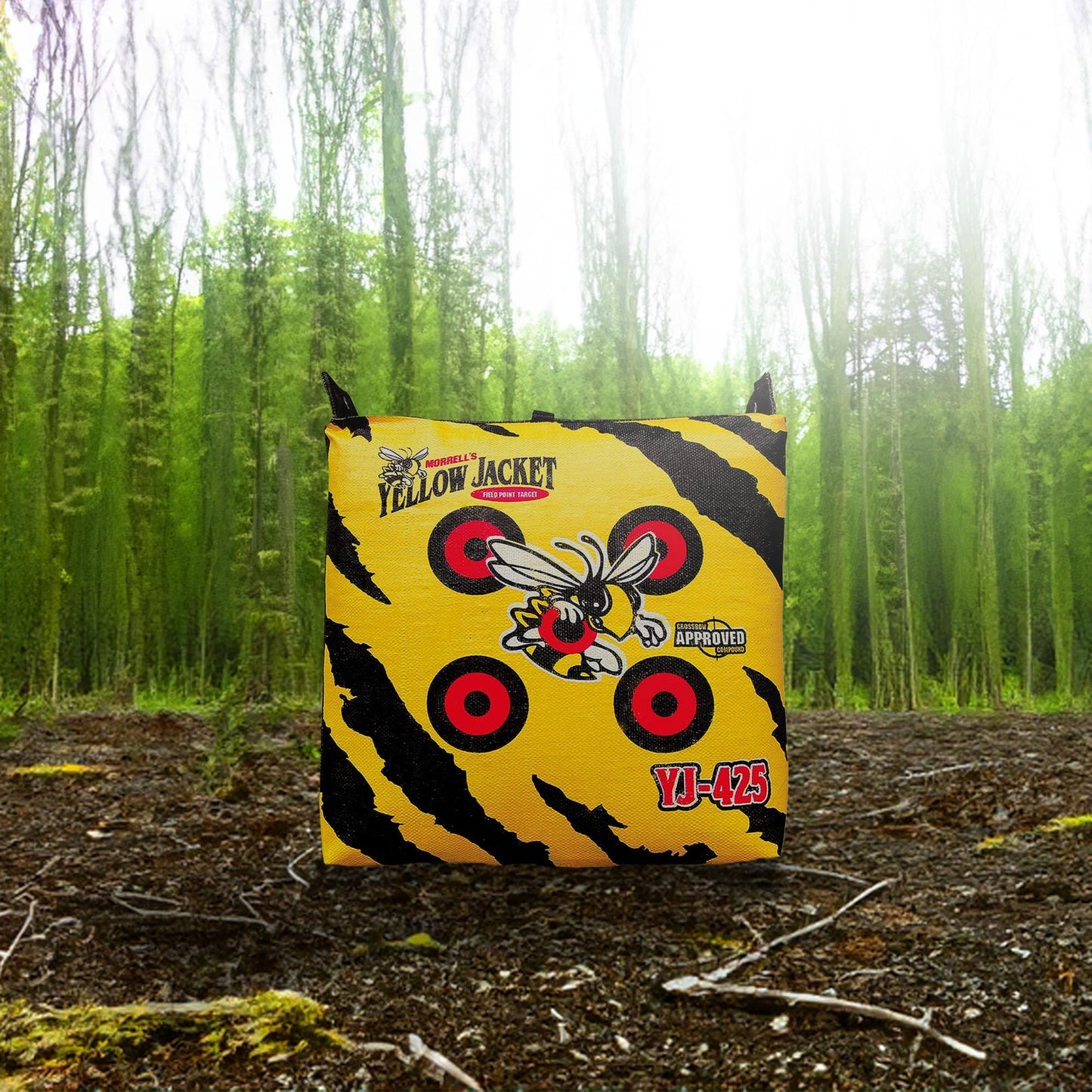 Morrell Yellow Jacket YJ-425 Outdoor Portable Archery Bag Target with 2 Shooting Sides, 10 Bullseyes, and Carry Handle, Yellow - Adult Field Point Backyard Practice Target