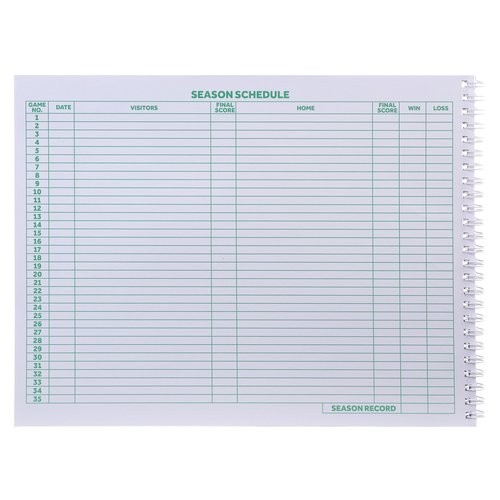 Murray Sporting Goods Classic Basketball Scorebook - 35 Games Green Score Keeper Book | Stat Tracker Scoresbook for Youth Basketball