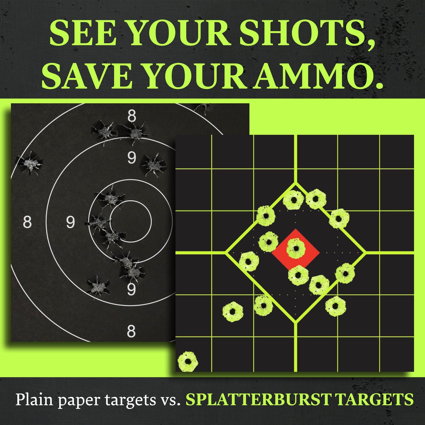Splatterburst Targets - Roll of (200) 4 Inch Sight in Stick & Splatter Self Adhesive Shooting Target Stickers - Gun - Rifle - Pistol - Airsoft - BB Gun - Pellet Gun - Air Rifle - Made in USA
