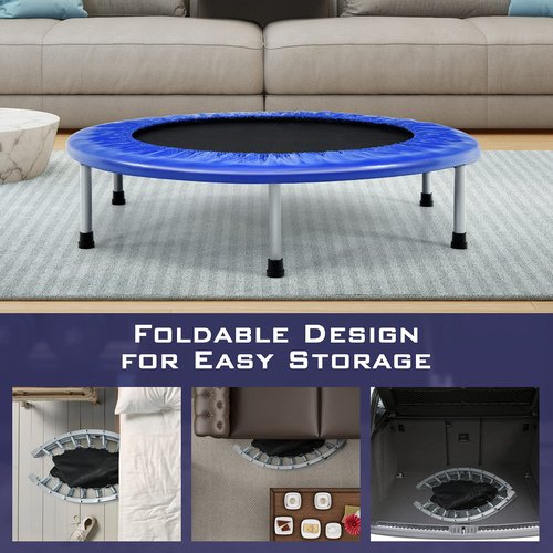 Giantex 36" Folding Mini Trampoline, Portable Recreational Fitness Trampoline for Adults, Kids, Max Load 330lbs, Foldable Indoor Exercise Rebounder Trampoline