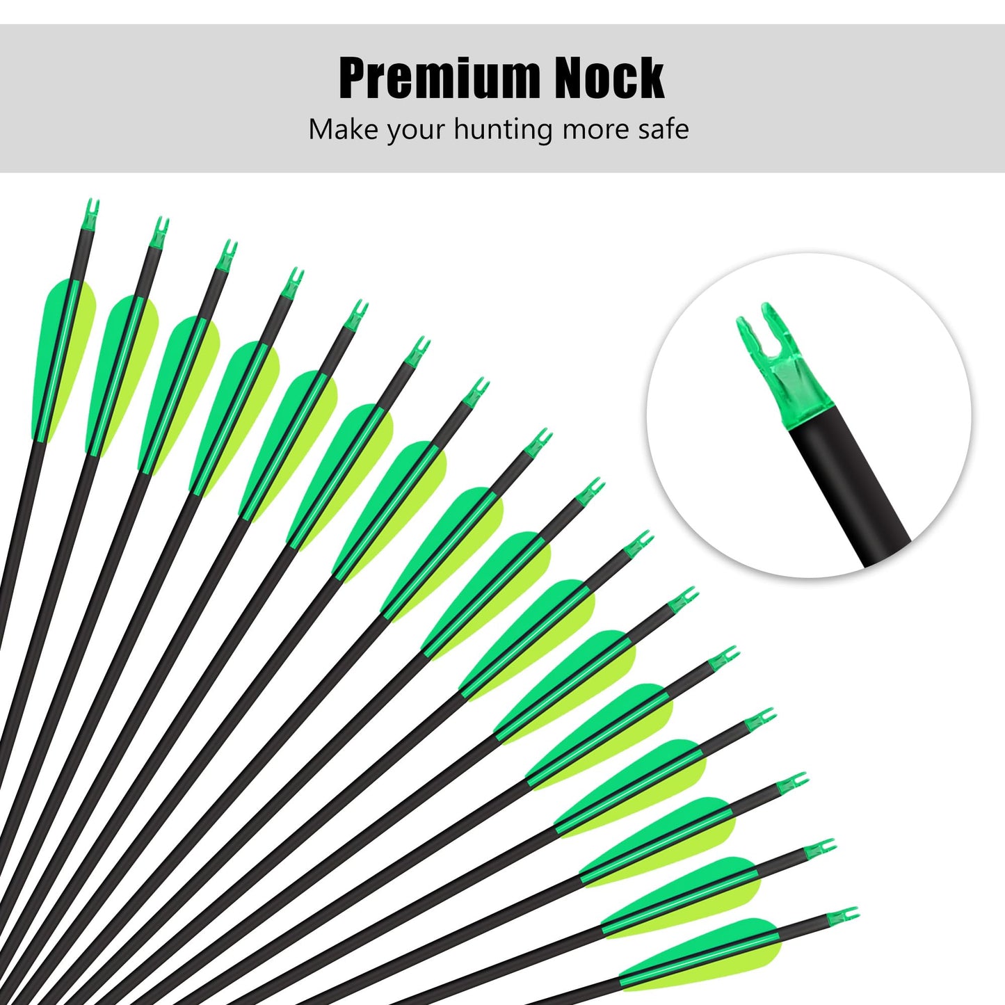 NorthSpoor 30" 18Pcs Archery Carbon Arrows Practice Hunting Arrow with Removable Tips Shaft Spine 500 for Both Compound Bow and Recurve Bows