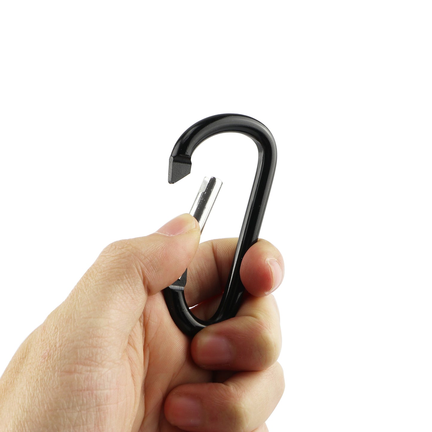 SWATOM Aluminum Carabiner Clip Snap Hook Keyring 1.5/1.9/2.2/2.4/2.8 Inch Carabiners Keychains Black(10P/20P)