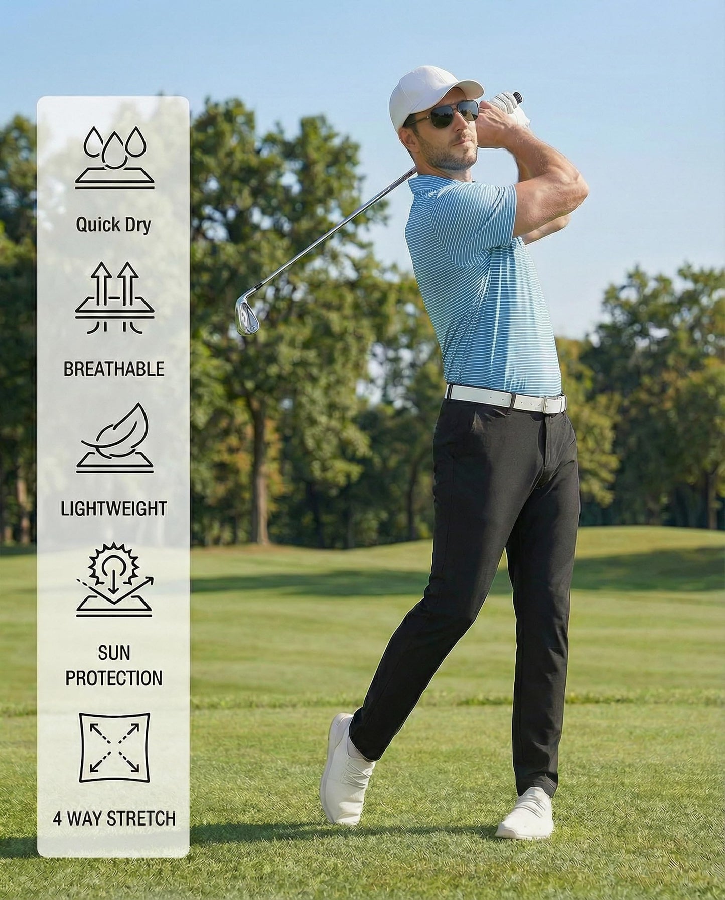 2 Pack Men's Golf Polo Shirts Short Sleeve Dry Fit Print Performance Mositure Wicking Golf Shirts for Men Casual XL