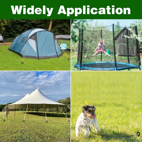 Fabulas Ground Anchors Heavy Duty, Swing Set Anchor Kit 18 Inch 4 Pack Screw in Earth Anchors Trampoline Stakes High Wind Metal Auger Anchor for Shed Tent Carports Securing Animals Camping Mobile Home
