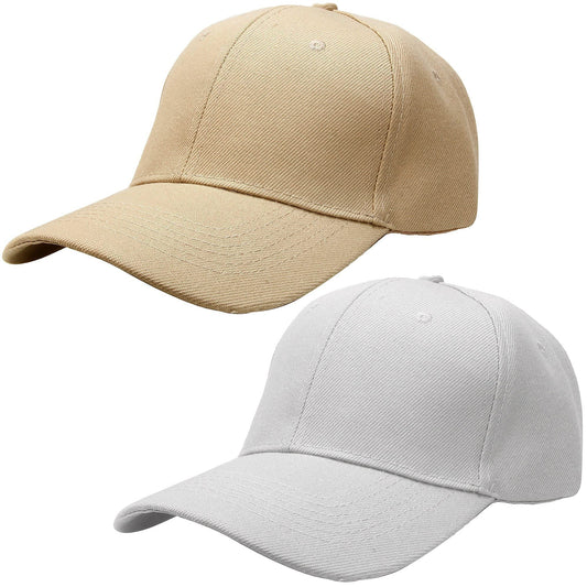 Falari Baseball Cap Adjustable Size for Running Workouts and Outdoor Activities All Seasons (2pk Khaki & Light Grey)