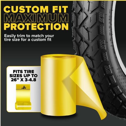 Ultraverse Fat Tire Liners Tube Protection Against Flats, 20, 24 and 26 inch x 4.0 tire Size, Durable Extruded Plastic Shield for Puncture Free Bike Rides – 2 Pack