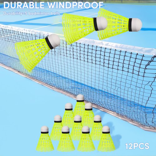 ZIYIZE 12 Pack Nylon Badminton Shuttlecocks Badminton Birdie Balls with Great Stability and Durability,Shuttlecock Indoor Outdoor Sports Hight Speed Training