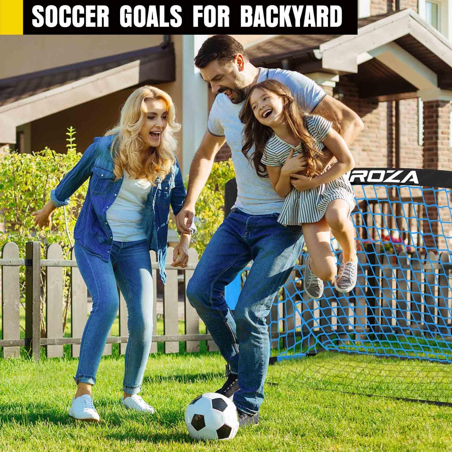 Soccer Goal, Kids Soccer Goals for Backyard Set, 2 Pack of Portable Pop Up Soccer Net with Soccer Ball, Agility Ladder, Cones, Complete Training Equipment for Youth, Toddler Outdoor Sports Games