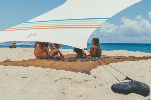 Neso Tents Grande Beach Tent, 7ft Tall, 9 x 9ft, Reinforced Corners and Cooler Pocket (Rainbow)