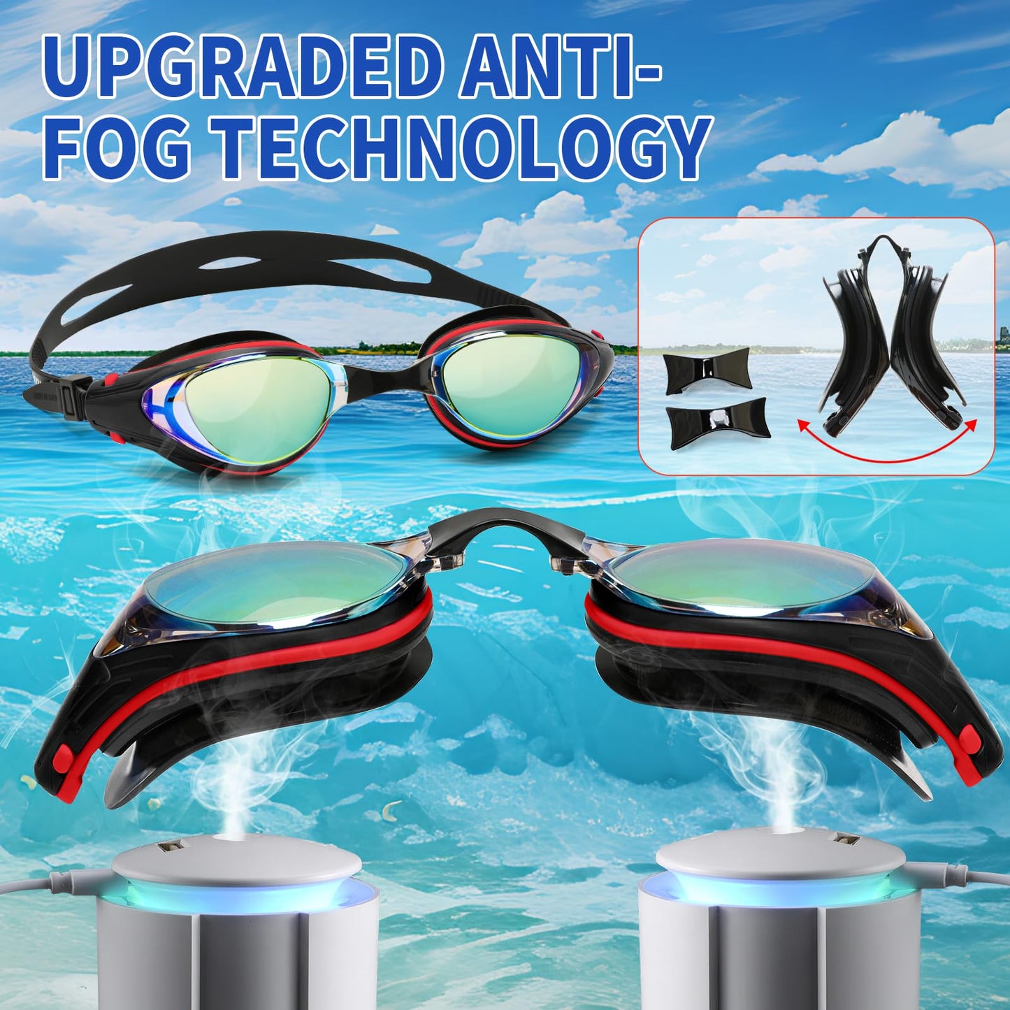iGym Swim Goggles ShortSighted,Nearsighted Optical Swimming Goggles Anti-Fog UV Protection Adjustable Buckle For Women Men