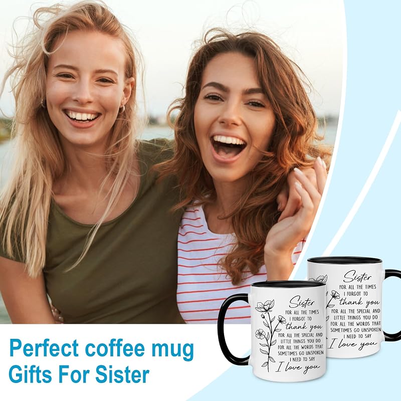 Sister Coffee Mug 11 oz – Gift Set with Keychain – From Sister Variation: Sister