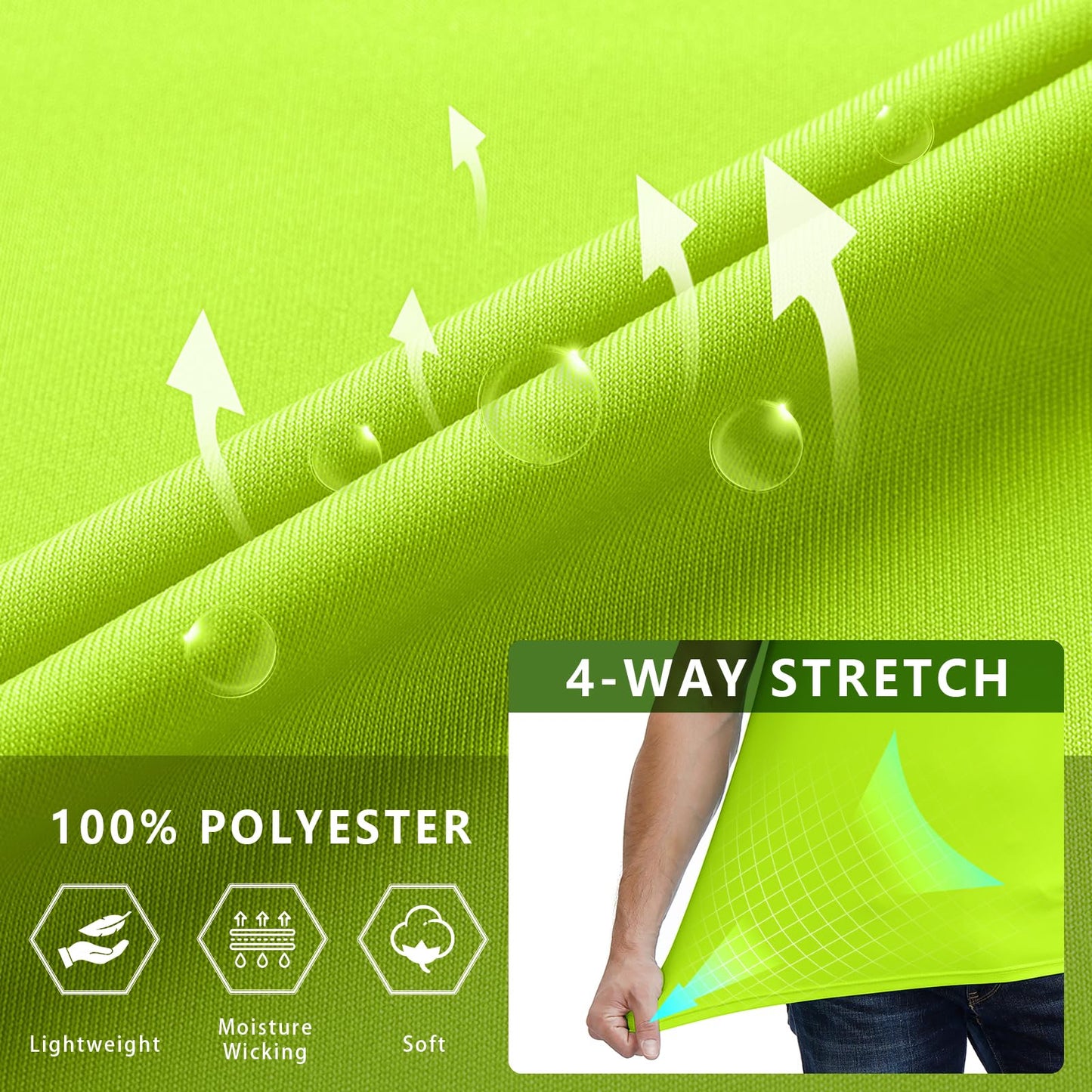 Corna High Vis Safety T-Shirt,Short Sleeve 3xlt Shirts Big and Tall Breathable High Visibility Yellow-3XL