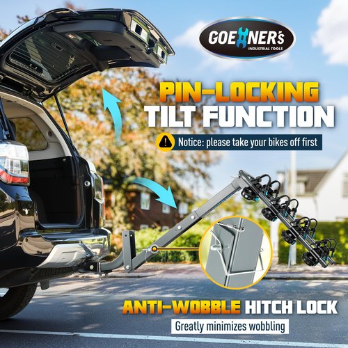 𝐈𝐦𝐩𝐫𝐨𝐯𝐞𝐝 𝐕𝐞𝐫𝐬𝐢𝐨𝐧 4 Bike Rack Hitch Mount (240lbs), Bike Rack for Car Made with High-Strength SPCC Steel, Dual Cradle Systems, Bike Bicycle Carrier for Car, SUV, Truck 2” Receiver