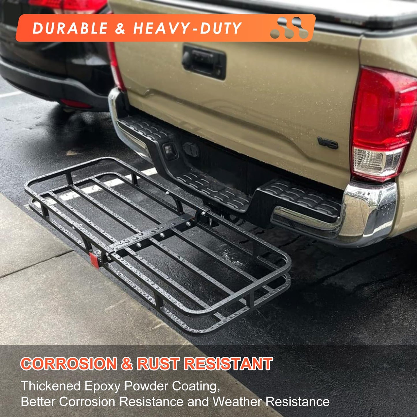 MeeFar Cargo Carrier Basket + Waterproof Bag (53"x19"x5.5", Hitch Mount)