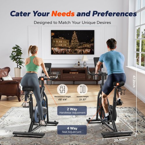 MERACH Exercise Bike, Stationary Bikes for Home, Magnetic Indoor Cycling Bike with Self-developed APP, 330lbs Capacity & Comfortable Seat Cushion & Tablet Mount for Weight Loss Gym Cardio