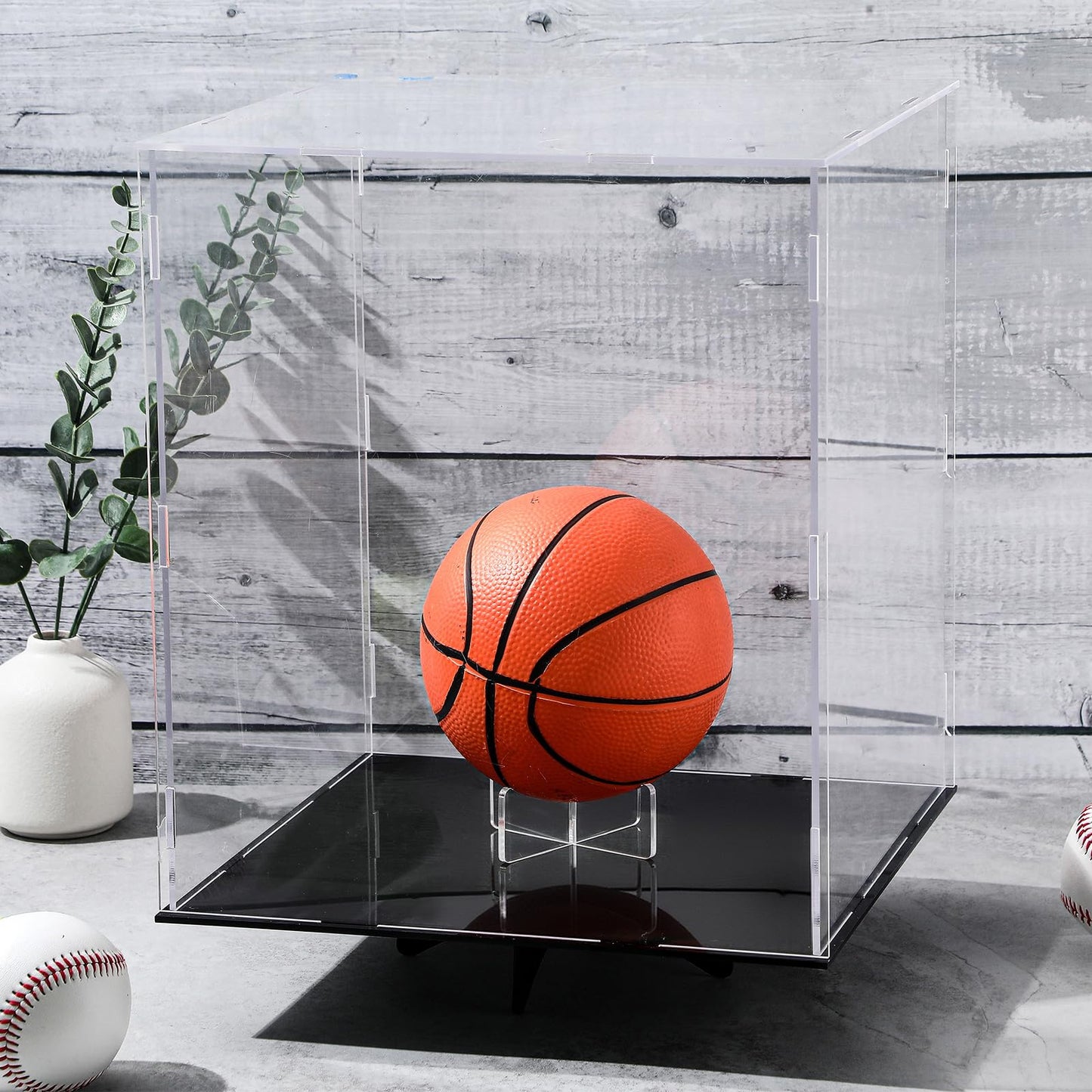 Mudder 12 Pack Acrylic Ball Stand 3.54 X1.3 Inch Bulk Clear Basketball Stand for Display Clear Ball Holder for Football Basketball Soccer Volleyball Rugby