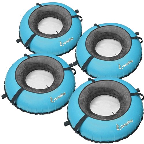 Pack of Four Bradley Heavy Duty Tubes for Floating The River; Whitewater Water Tube; Rubber Inner Tube with Cover for River Floating; Linking Tubes for Floating The River; River raft Tube Red