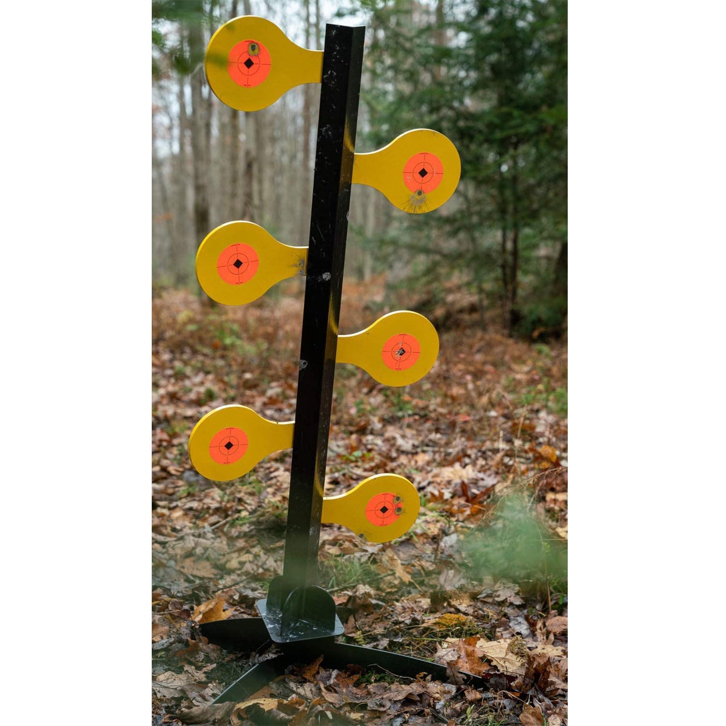 Birchwood Casey Handgun Dueling Tree Target with AR500 Steel Paddles, World of Targets - Shooting Stand Equipment with Accessories for Outdoor Practice and Training