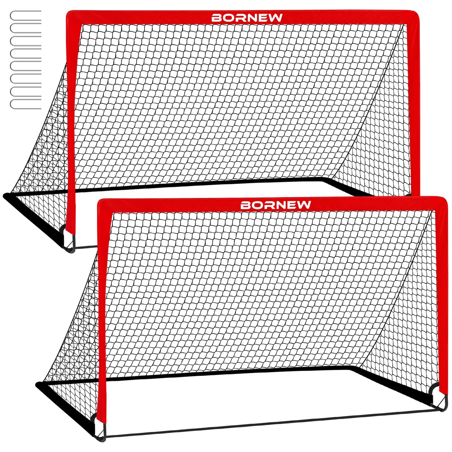 Kids Soccer Goal for Backyard Set - 2 Set of 6X4 FT Toddler Soccer Nets Pop Up Portable Soccer Set for Kids and Youth Game and Training Goals Ages 3-16 Gift