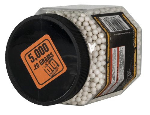 Game Face 20GBW5J 6mm Match Grade .20-Gram 6mm White Biodegradable Airsoft BBs, Multi (5000-Count)