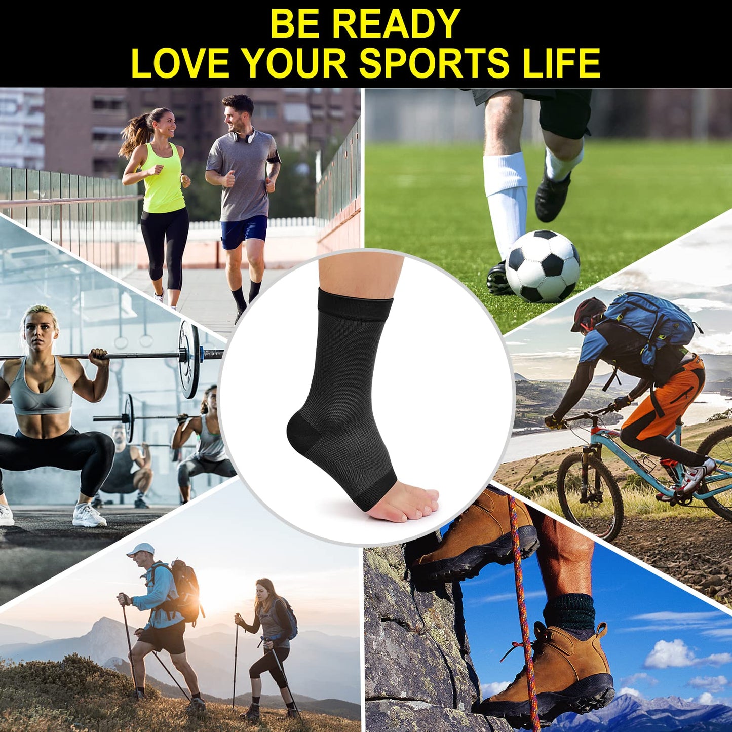 KEKING Ankle Brace Compression Sleeve – Plantar Fasciitis & Achilles