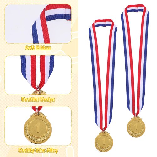 6 Pieces Olympic Medals for Adults Gold Medals for Awards Adults, First Place Metal Award Medal Metal Winner Participation Medal for Basketball, Sports, Track, Tournaments, Prizes, Competitions