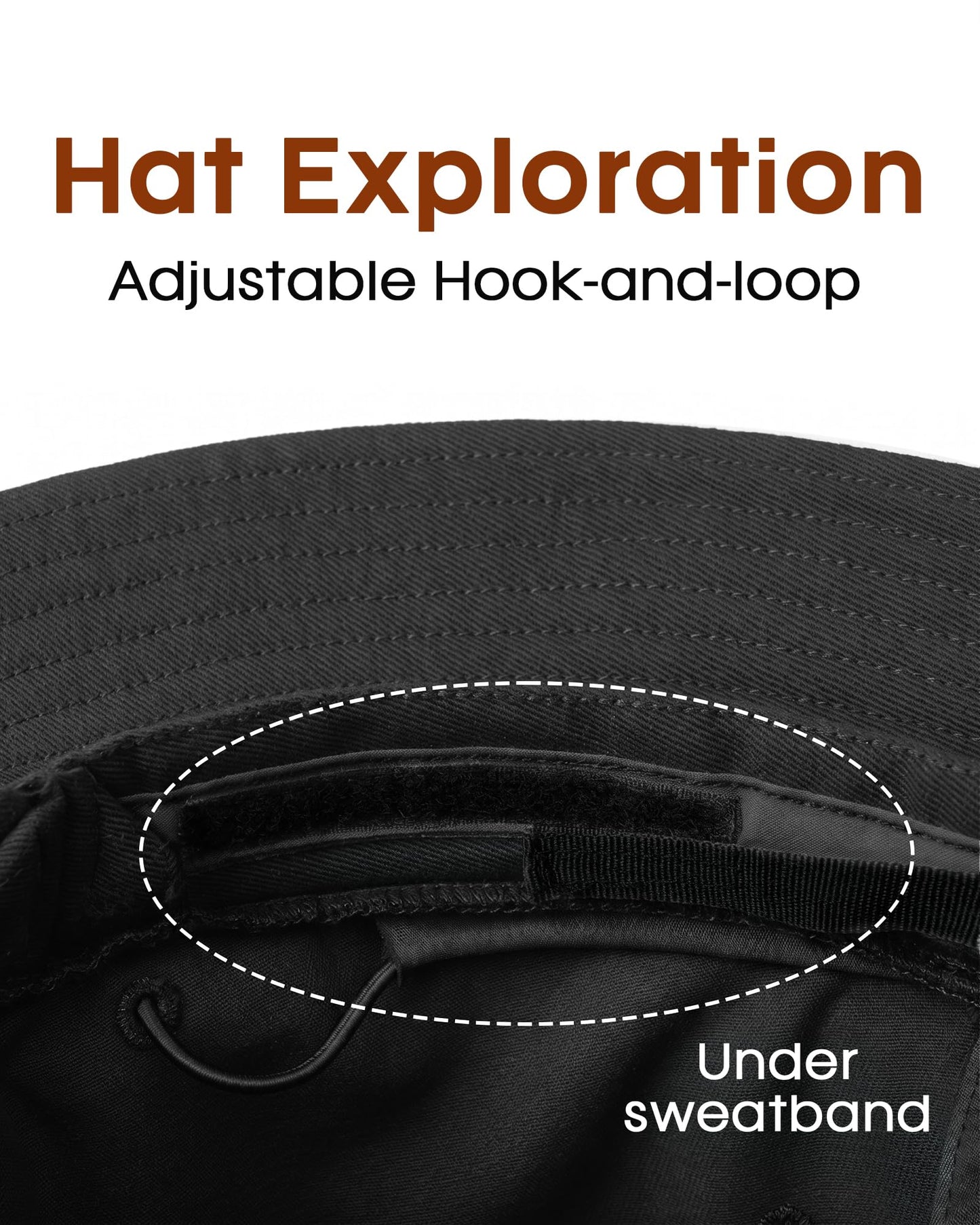 FURTALK Bucket Hats for Women Washed Cotton Packable Summer Beach Sun Hats Bucket Hat with Strings for Travel Black