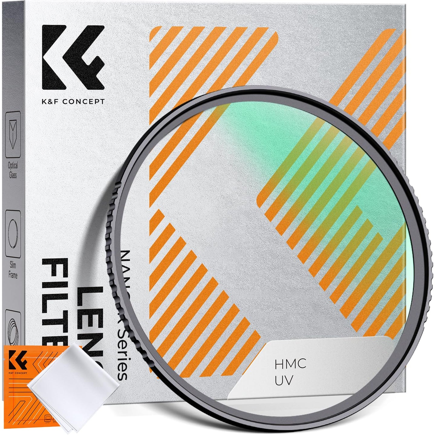 K&F CONCEPT 37mm MCUV Lens Protection Filter 18 Multi-Coated Camera Lens PVS-14 Night Vision UV Filter Ultra Slim with Cleaning Cloth (K-Series)