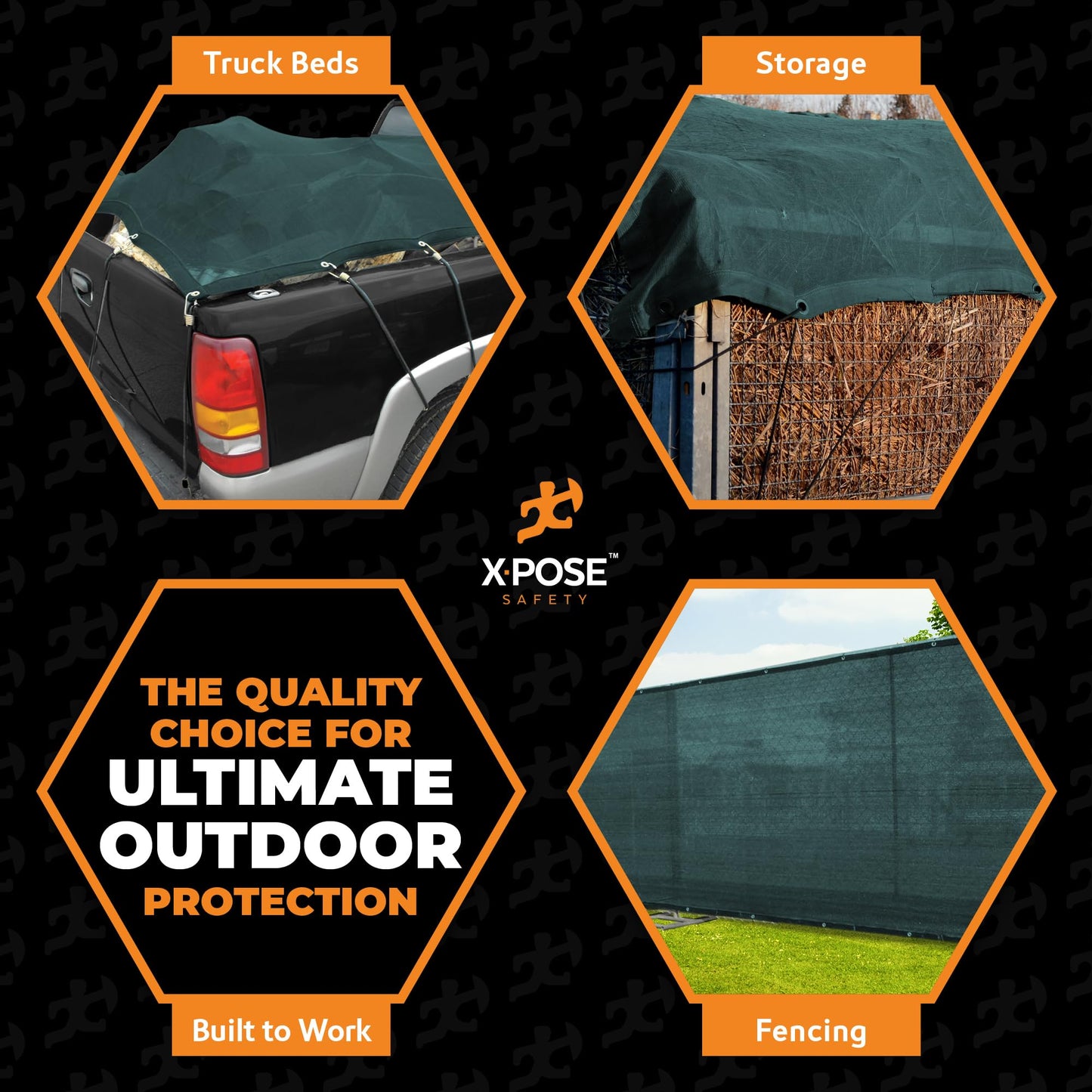 Xpose Safety Heavy Duty Green Mesh Tarp 12' x 24' – 70% Sunblock Shade Cloth with Grommets for Garden, Fence, Privacy Screen, Canopies, Dump Trucks, Pool Cover – Tear & Weather Resistant