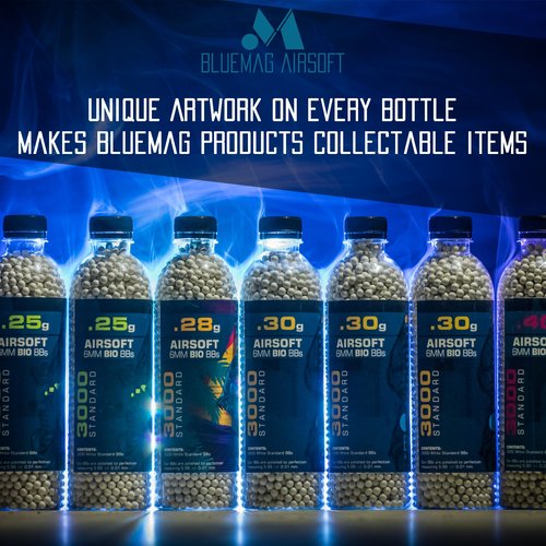 BlueMag Airsoft Biodegradable 6mm Airsoft BBS .20g 3000ct - Seamless Finish - Polished to Perfection - for All 6mm Airsoft Guns