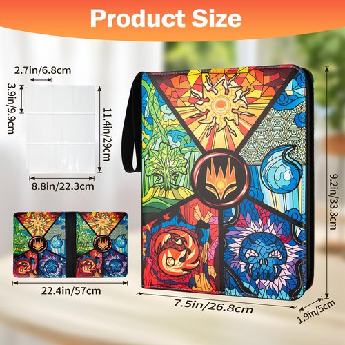 9 Pocket Card Binder for MTG/YGO/PTCG/Game Cards, Holds 900 Cards,Premium Card Collector Book for TCG Players,Toys Gifts for Kids(MTG-5)
