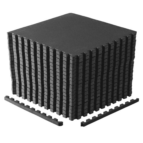 CAP Barbell 1-Inch Interlocking EVA Foam Exercise Puzzle Mats - 3 Pack | 24" x 24" x 1" | T Pattern - Black