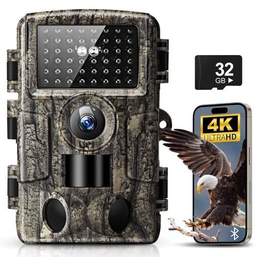 MRSCRET WiFi Trail Camera,4K 60MP Game Cameras with Night Vision Motion Activated Waterproof,Trail Camera Sends Picture to Cell Phone,Suitable for Outdoor Wildlife Detection, Monitoring Home Security