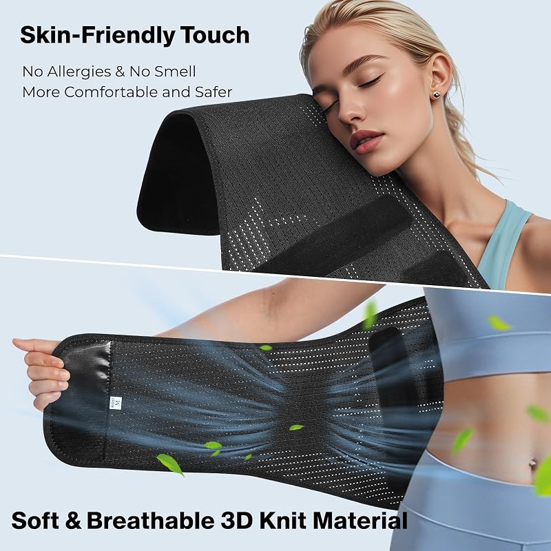 Neenca Back Brace for Lower Back Pain Relief – Black, Medium (Variation: Black-Single+Medium) Men & Women