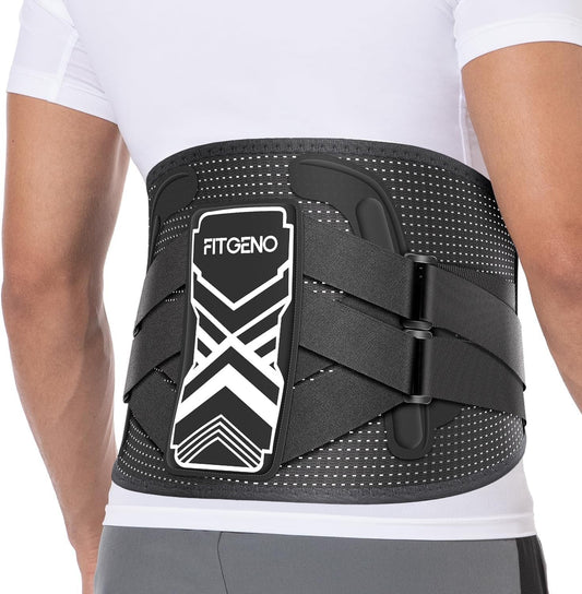 Fit Geno Back Brace for Lower Back Pain Relief: (L/XL)