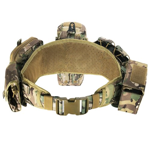 BOMTURN Tactical Battle Belt Military Molle War Duty Belt Law Enforcement for Police Army 7 in 1 Set