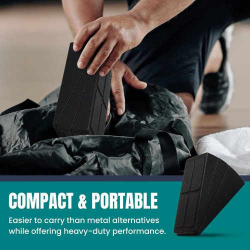 NexFit Adjustable Squat Wedge Block - Set of 3 Portable Slant Board for Squats, Calf Stretch, Weightlifting & Physical Therapy | Supports 520 lbs, Multi-Angle 8.5°, 17°, 34° for Gym & Home Workout