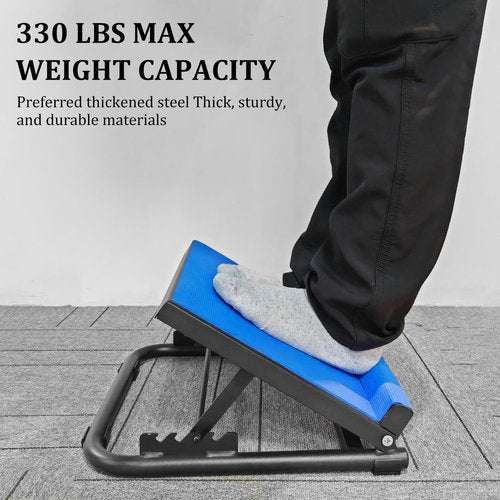 Slant Board Calf Stretcher, Adjustable Steel Incline Board Squat Wedge with Non-Slip Mat, Portable Standing Balance Board for Flexibility, Ankle Foot, Knees Exercise, Fitness, Physical Therapy (Blue)